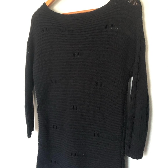 3/$25! Volcom Black Distressed Sweater - Picture 5 of 5